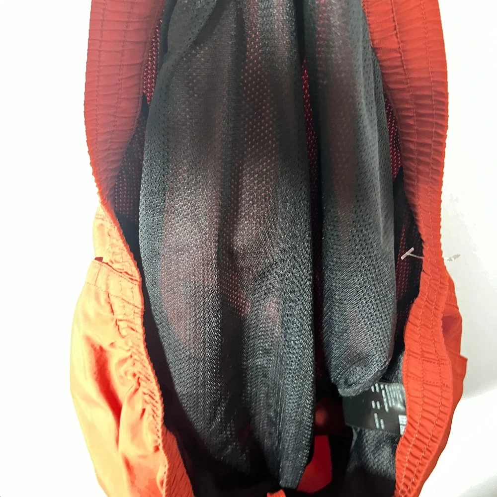 Uniqlo Swim Trunks Mens XL Shorts Orange Mesh Lined Quick Dry